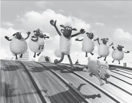  ?? ELEVATION PICTURES ?? Shaun the Sheep Movie, a mix of silliness, farce and satire, takes Shaun to the big city. It opens wide on Wednesday.