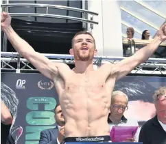  ??  ?? No problem: Paddy Gallagher at the Kennedy Centre weigh-in yesterday