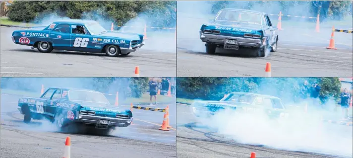  ??  ?? Mark Ward’s 1966 Pontiac Laurention was one of the cars put through its paces at the gymkhana on Saturday.