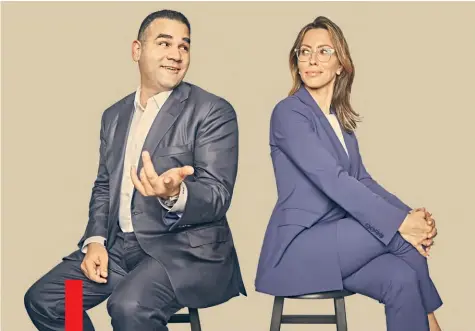  ??  ?? Carpool Capitalist­s
Impactive Capital’s cofounders, Christian Alejandro Asmar and Lauren Taylor Wolfe, believe “green is good” should be an activist’s rallying cry.