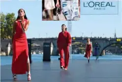  ??  ?? Canadian model Winnie Harlow presents a creation for L’Oreal.