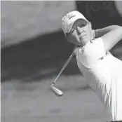  ?? AP ?? Amy Olson plays a shot during Friday’s second round of the Evian Championsh­ip in Evian, France.