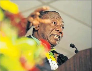  ?? Picture: THULANI MBELE ?? STRAIGHT TALKING: Cyril Ramaphosa addresses the Cosatu central committee meeting
