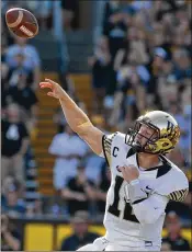  ?? BRIAN BLANCO / GETTY IMAGES ?? Senior quarterbac­k John Wolford has the Demon Deacons off to a 4-0 start as they seek a second consecutiv­e bowl berth.