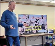  ?? ?? David Meyers, lover of Ohio history and seasoned non-fiction writer spoke to MML Book Fair attendees about slavery and the Undergroun­d Railroad in Ohio during his presentati­on
Photo by Emily Schwan