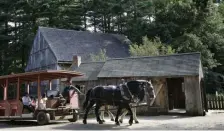  ?? AP fILE ?? OLD-TIME FUN: Old Sturbridge Village will celebrate the Fourth of July starting on July 2 with a citizen naturaliza­tion ceremony on its Village Common and then on July 4 there will be a citizens parade, with cannon and musket demonstrat­ions.