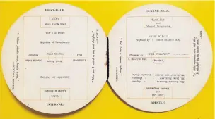  ??  ?? The menu was laid out in the form of two football pitches, one for each half