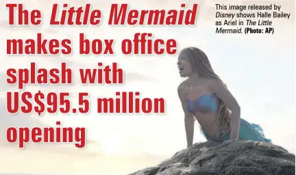  ?? (Photo: AP) ?? This image released by
Disney shows Halle Bailey as Ariel in The Little Mermaid.