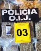  ?? CORTESÍA DEL OIJ ?? Parte de la marihuana que fue confiscada.