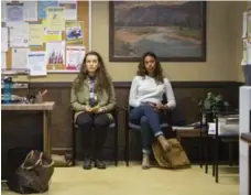  ?? BETH DUBBER/NETFLIX ?? Katherine Langford, left, and Alisha Boe play frenemies in the Netflix series 13 Reasons Why, dealing with teen suicide.