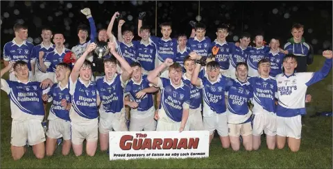  ??  ?? The Ballyhogue boys were singing in the rain after their Gorey Guardian Juvenile football Roinn 2 championsh­ip success.