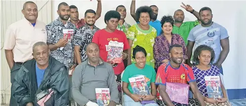  ?? Photo: Vodafone Fiji ?? Youth club representa­tives with Vodafone ATH Fiji Foundation executive Ambalika Devi.