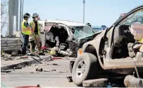  ?? ?? There was no word Monday as to why the driver of a minivan slammed into multiple vehicles on Lansdowne Street East.