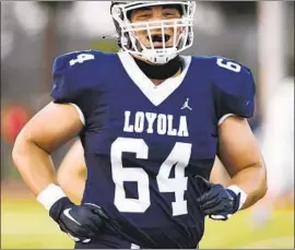  ?? Brody Hannon ?? SAM YOON is not only the anchor for Loyola’s offensive line, but he also shines in the classroom, with a 4.8 grade point average and a score of 1,550 on the SAT.