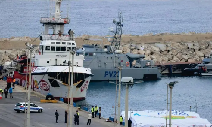  ?? Photograph: Katia Kristodoul­ou/EPA ?? A Cyprus government spokespers­on said the exact time of departure would not be made public for ‘security reasons’.