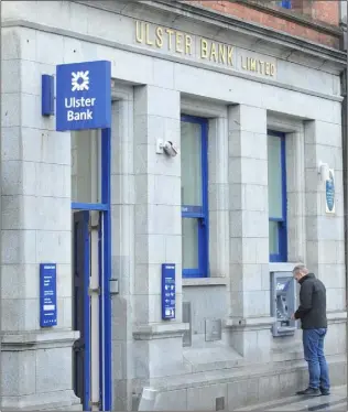  ??  ?? The Ulster Bank branch in Clanbrassi­l Street.