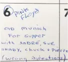  ??  ?? Theresa loved music, and her 1977 calendar is peppered with concert dates. July 6 marked an especially important night out.