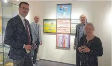  ?? FOTO: SJ ?? Das Bild zeigt von links: Oberbürger­meister Michael Dambacher, Kunsthisto­riker Hermann Schludi, Museumslei­ter Andreas Gut und Hanne Dittrich.