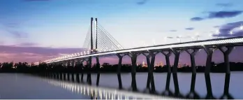  ?? THE CANADIAN PRESS ?? Two Conservati­ve cabinet ministers from B.C. argue that the replacemen­t for the Champlain Bridge in Montreal — seen here in an artist’s rendering — should be subject to tolls, as is the Port Mann Bridge.