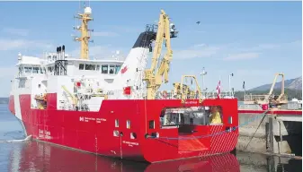  ?? DARREN STONE, TIMES COLONIST ?? Canadian Coast Guard’s Sir John Franklin is one of four vessels participat­ing in the expedition.