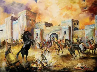  ?? Submitted photo ?? ■ This oil painting by Danny Helms depicts the biblical battle at Nineveh.