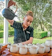  ??  ?? A tea tasting experience at Zealong, near Hamilton.