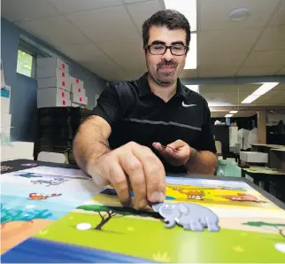  ?? ALLEN McINNIS ?? Louis McKenzie started his home business KoloKidz, a monthly activity box featuring crafts, games and toys for children ages three to six, to give kids a fun alternativ­e to staring at cellphone screens.