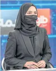  ?? AFP ?? A host for Tolo News during a live broadcast from Kabul yesterday.
