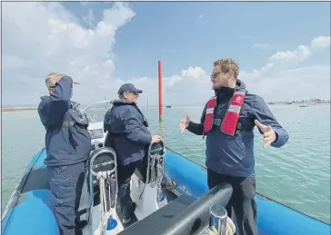  ??  ?? PRESERVE AND PROTECT Stephen Morgan during his visit to Langstone Harbour