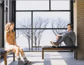  ?? Patti Perret / CBS Films / TNS ?? Haley Lu Richardson and Cole Sprouse star as cystic fibrosis patients in a scene from “Five Feet Apart.”