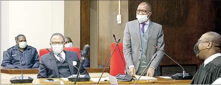  ?? ( Pics: Timothy Simelane) ?? Prime Minister Cleopas Dlamini addressing senators while Deputy Prime Minister Themba Masuku sits next to him.