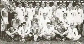  ??  ?? Rare visit: German national team lining up with Quins at Twickenham in 1956