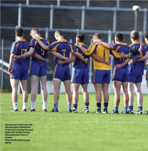  ??  ?? The Kenmare team who will line out against Rathmore in the Kerry County Garvey’s Supervalu Senior County Championsh­ip Final on Sunday Photo by Michelle Cooper Galvin