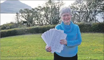  ?? 01_B44petitio­n01 ?? Liz Rose with the petition signatures she has collected so far.