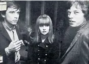  ?? ?? Mick Jagger was among famous visitors to the tower, seen in 1966 with David Bailey and the model Chrissie Shrimpton