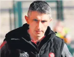 ??  ?? Disappoint­ed: manager Paddy Campbell was full of praise for his Derry battlers