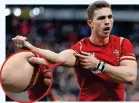  ?? PA ?? Enraged: George North points to an alleged bite on his arm