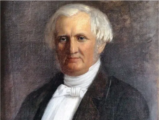  ??  ?? Andreas Faye (1802-69), sokneprest i Holt og rektor ved Holt seminar 1839-61. Det gjør at han regnes som Uias historisk sett «første» rektor. Portrettet er malt av Christiane Schreiber 1861, og regnes som et av hennes hovedverk. Maleriet eies av UIA. (bildet er et utsnitt av maleriet)