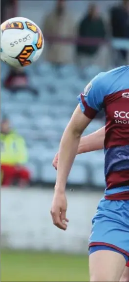  ??  ?? Drogheda United captain Jake Hyland feels tired legs from the match Shelbourne four nights earlier was a factor in the loss to UCD.against