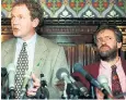  ??  ?? Martin McGuinness with Jeremy Corbyn in 1995. Mr Corbyn’s tribute has caused anger