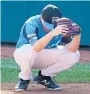  ?? GENE J. PUSKAR/AP ?? Manchester first baseman Arlen Peyman waits for a pitching change during the fifth inning against Toms River, N.J., on Saturday at the Little League World Series.