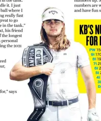  ?? ?? Below: The 26-year-old is a three-time World Long Drive Champion.