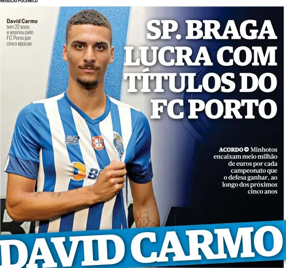  ?? ?? David Carmo tem 22 anos e assinou pelo FC Porto por cinco épocas