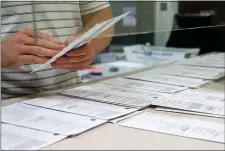  ?? KEITH SRAKOCIC — THE ASSOCIATED PRESS ?? Processing work on mail in ballots for the Pennsylvan­ia Primary election is being done by Tim Vernick at the Butler County Bureau of Elections, Thursday, May 28, 2020, in Butler, Pa.