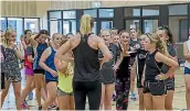  ?? STACY SQUIRES/ STUFF ?? Silver Ferns great Laura Langman’s eligibilit­y trouble with NZ Netball hasn’t got in the way of her helping out the next generation.