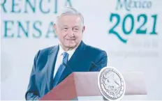  ??  ?? Andrés Manuel López Obrador en su conferenci­a diaria.