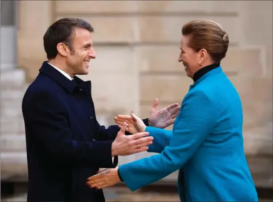  ?? FOTO: RITZAU SCANPIX ?? Hvad mener Frankrigs præsident Emmanuel Macron og hans franskmænd egentlig om Mette, når det kommer til stykket? Det bliver meget afgørende for hendes muligheder for at få en toppost i EU- systemet.