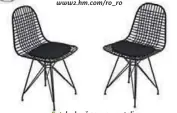  ??  ?? Set de două scaune metalice Muzzo Kafes. Preț: 666 lei. www.bonami.ro