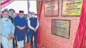  ?? BIRBAL SHARMA/HT ?? HP chief minister Jai Ram Thakur in his home constituen­cy Seraj of Mandi district on Saturday. He laid foundation­s stones worth Rs 5 crore in the constituen­cy.