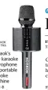  ?? BONAOK TNS ?? Bonaok’s
G50 karaoke microphone is a portable karaoke machine with a microphone and a pair of 26-watt high-fidelityBl­uetooth (5.0) speakers.